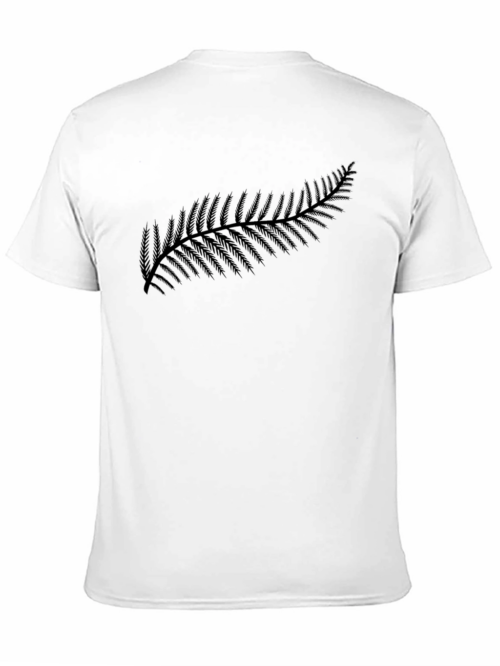 Fern Design Black Tee - Nature Inspired Casual Wear