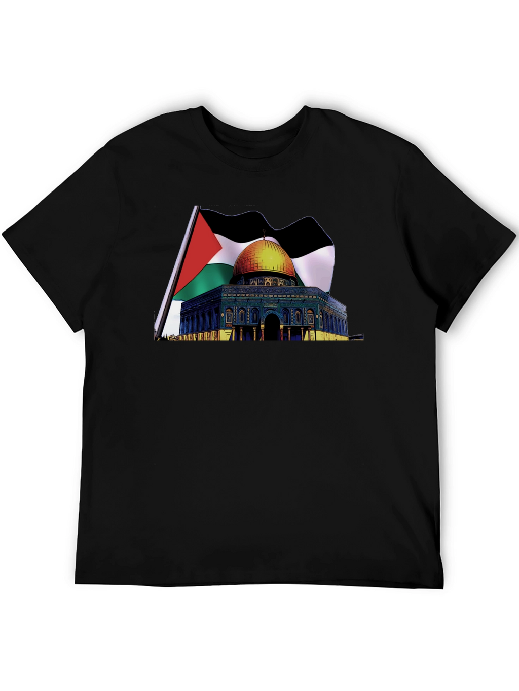 Palestine Flag & Dome of the Rock Graphic T-Shirt