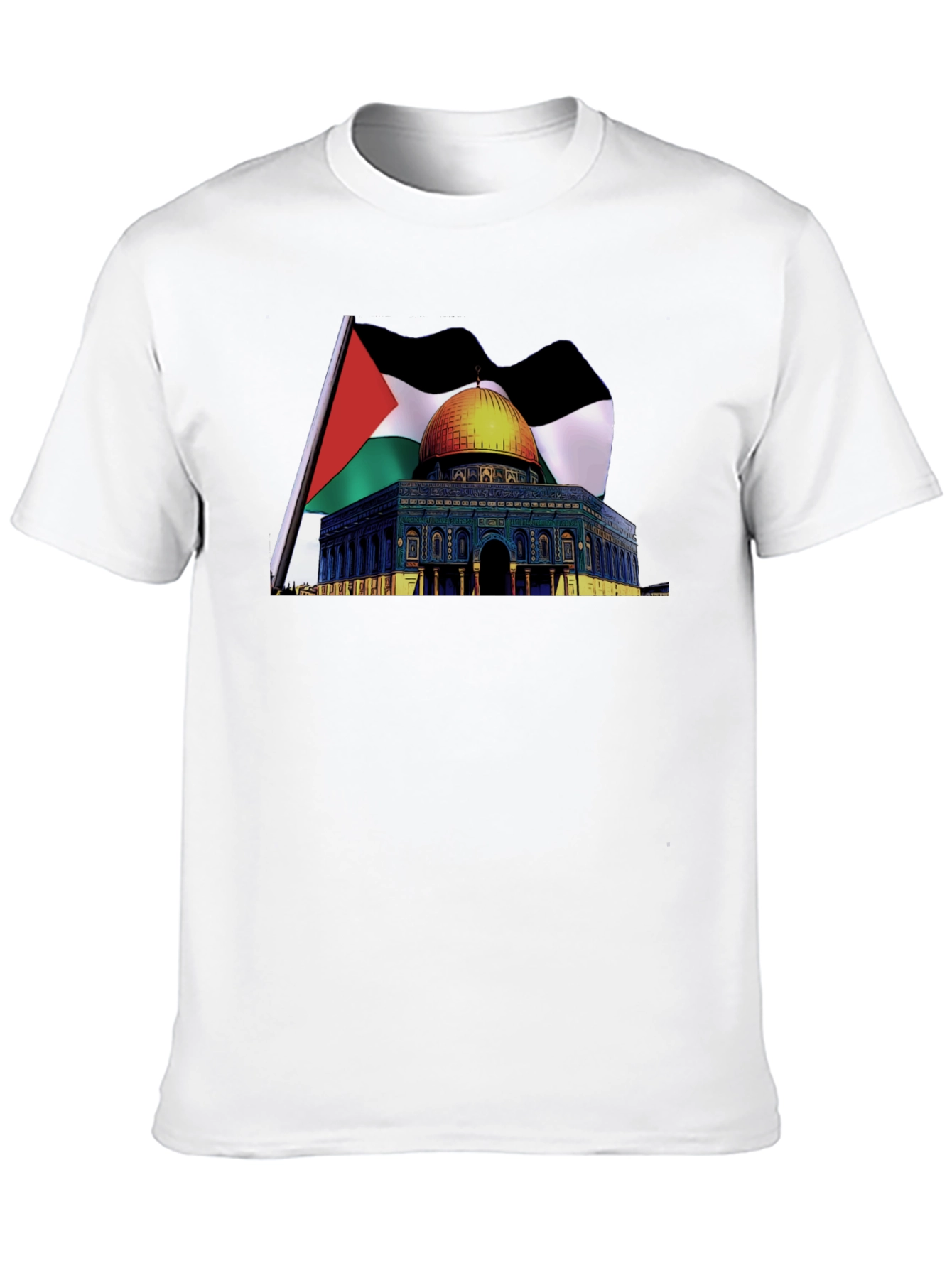Palestine Flag & Dome of the Rock Graphic T-Shirt