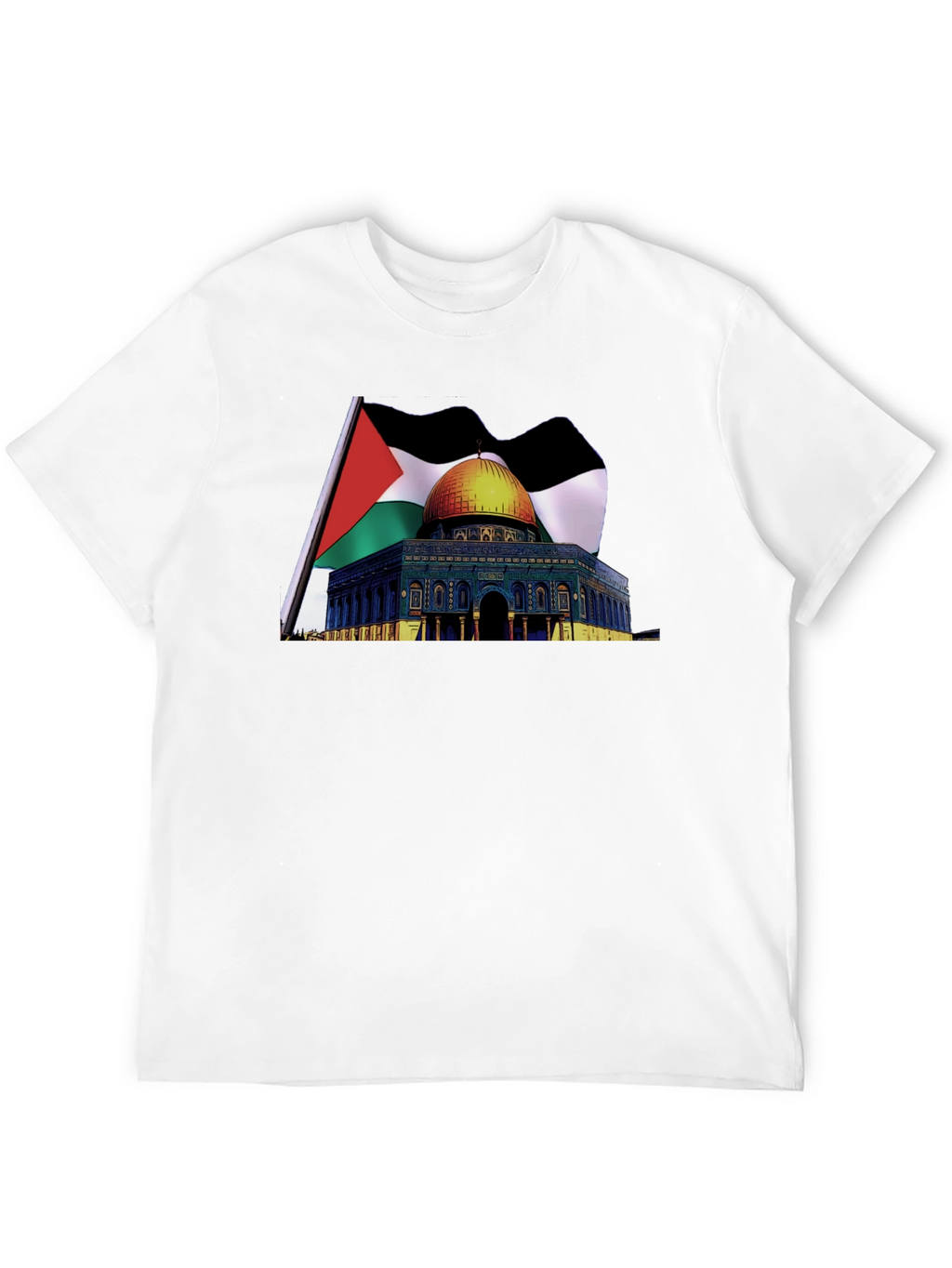 Palestine Flag & Dome of the Rock Graphic T-Shirt