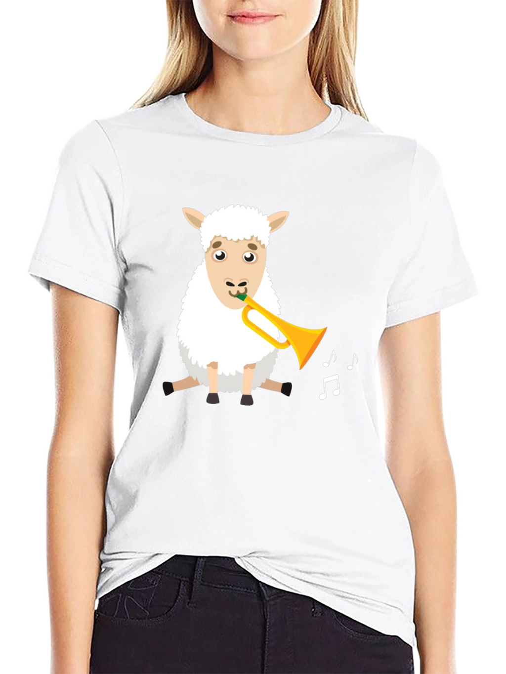 Sheep Trumpet T-Shirt - Fun Animal Tee