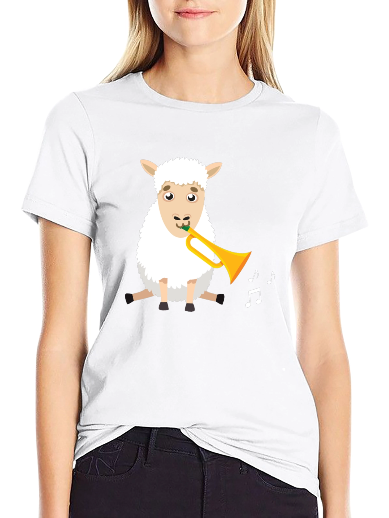 Sheep Trumpet T-Shirt - Fun Animal Tee