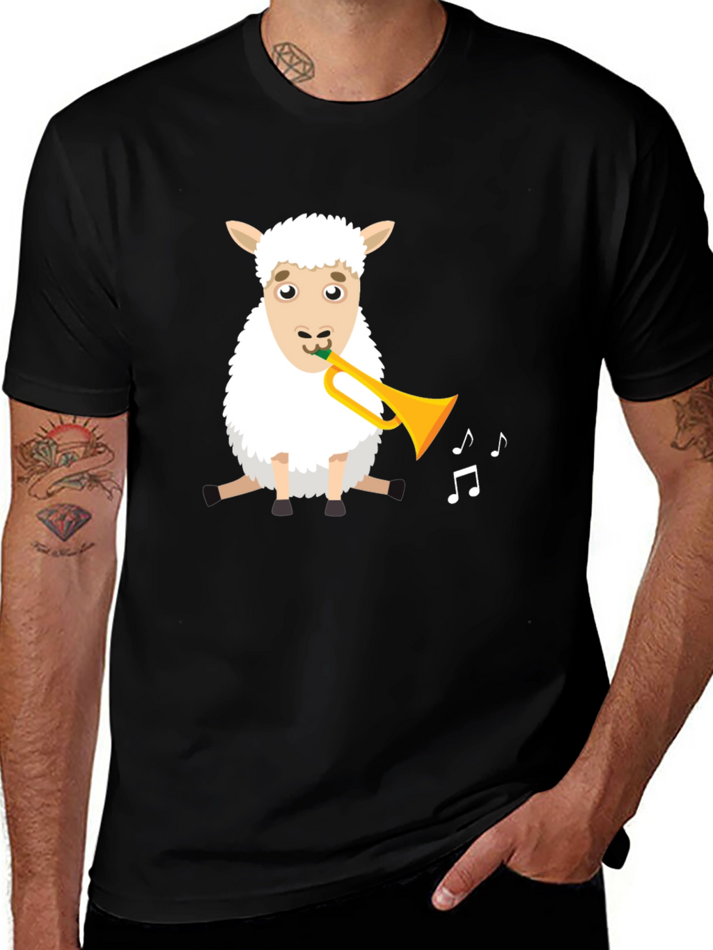Sheep Trumpet T-Shirt - Fun Animal Tee