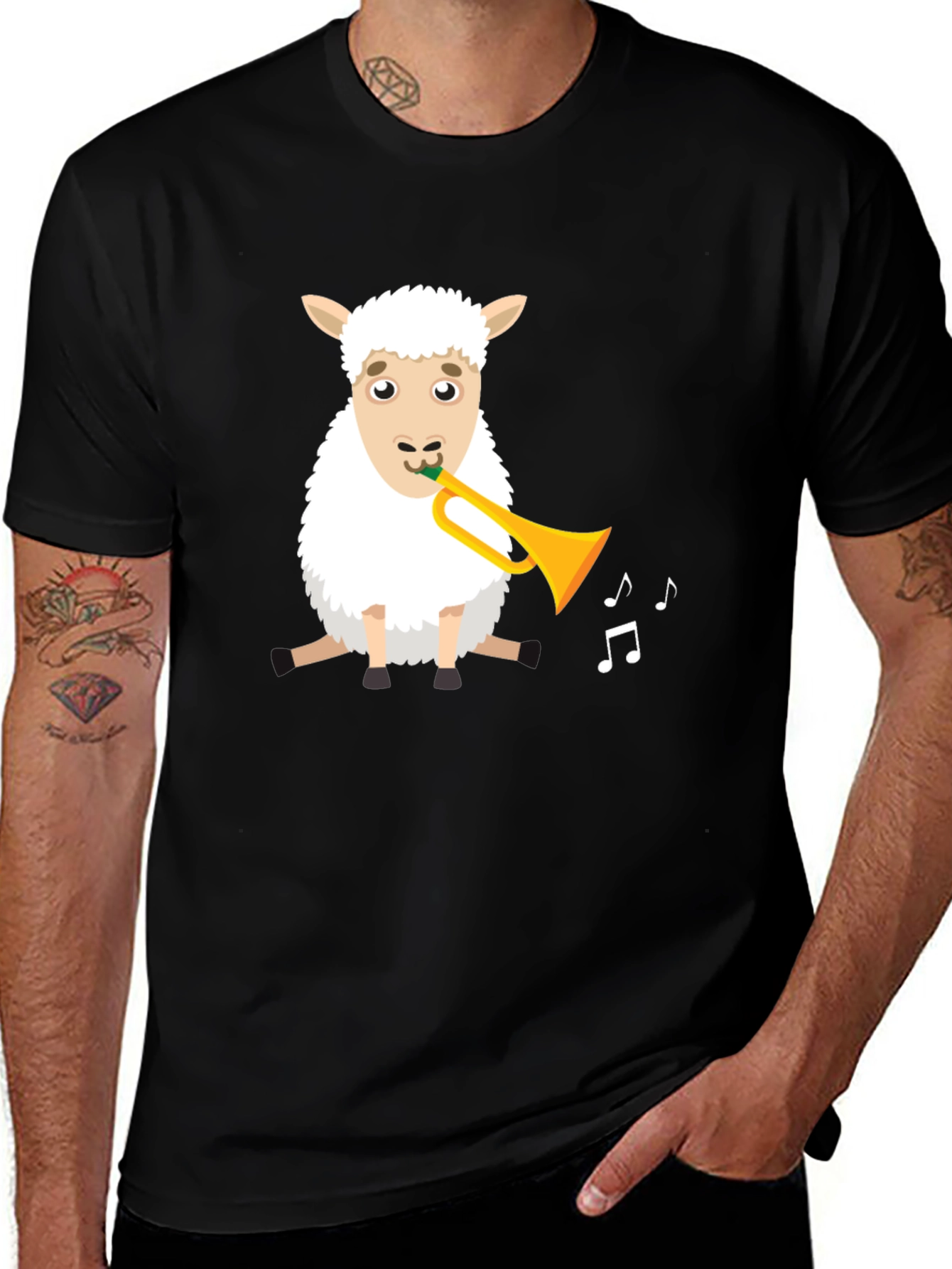 Sheep Trumpet T-Shirt - Fun Animal Tee
