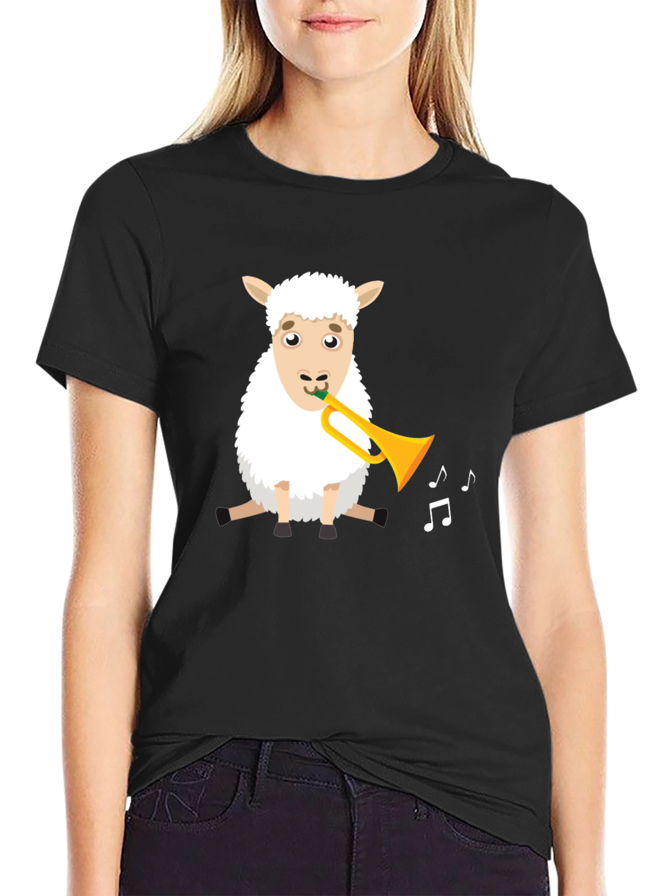 Sheep Trumpet T-Shirt - Fun Animal Tee
