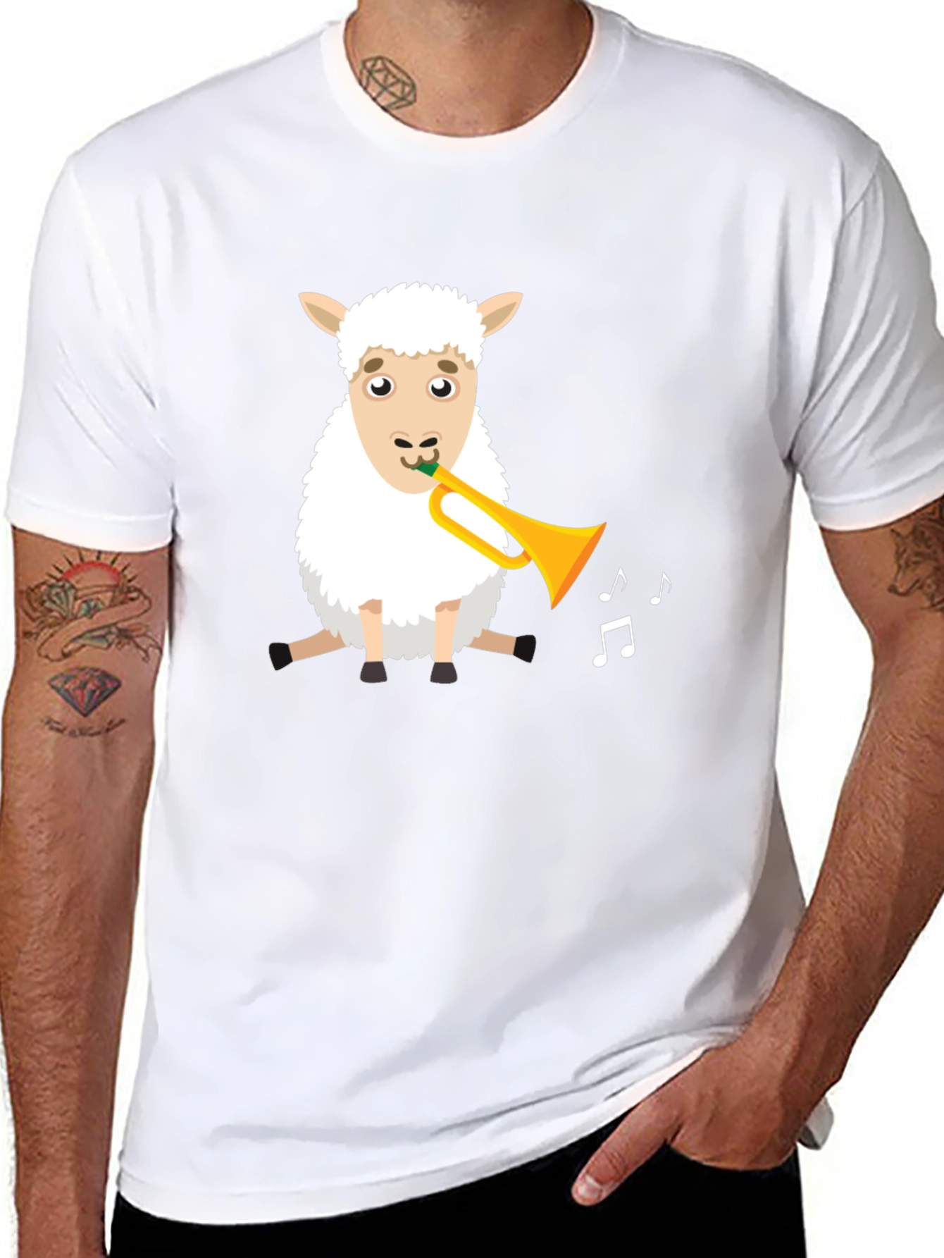 Sheep Trumpet T-Shirt - Fun Animal Tee