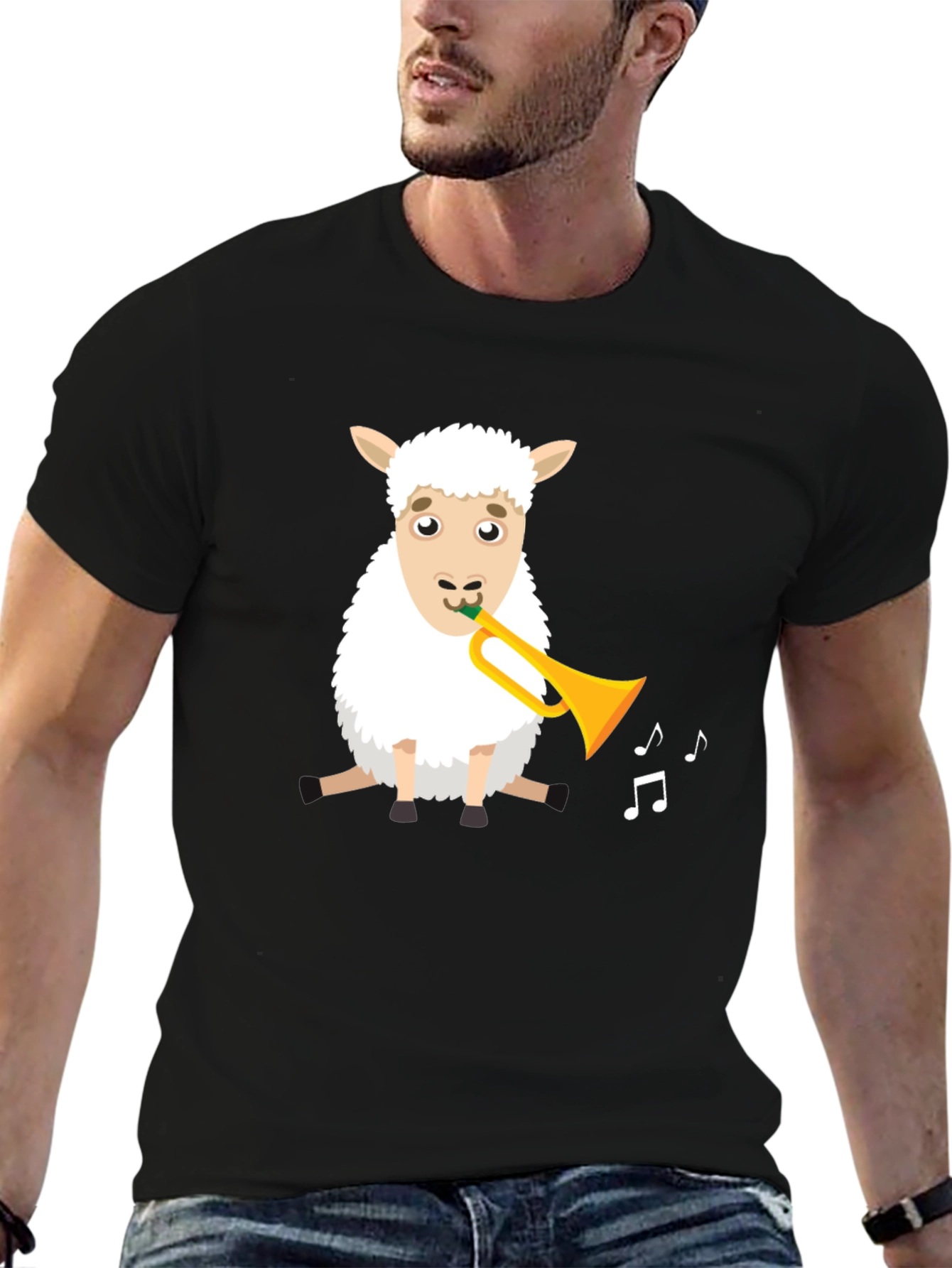 Sheep Trumpet T-Shirt - Fun Animal Tee