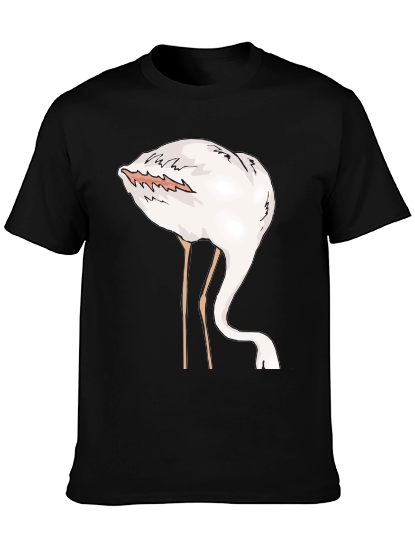 Funny Flamingo Head in Sand Graphic T-Shirt