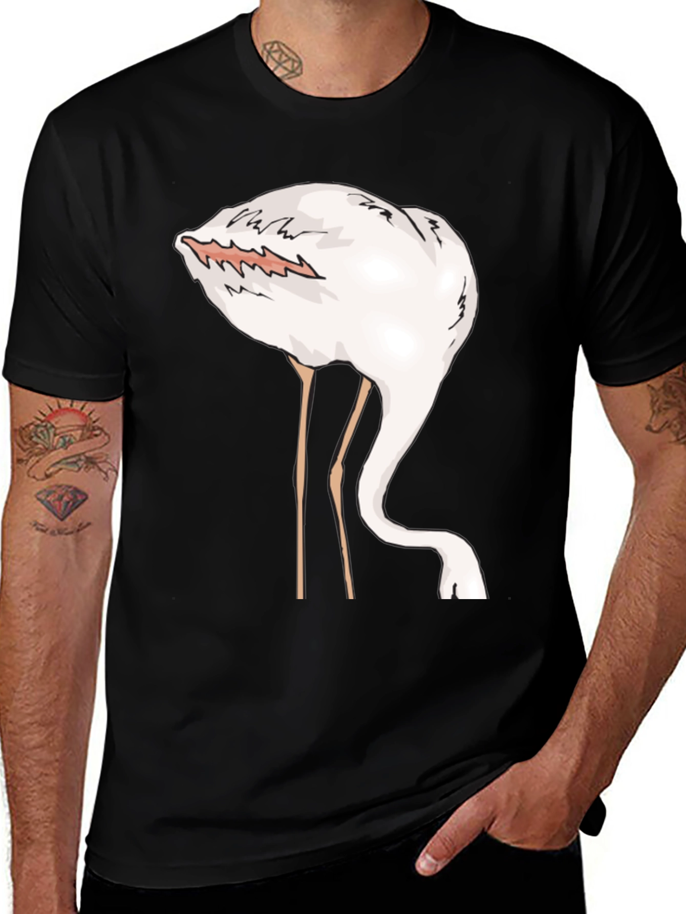 Funny Flamingo Head in Sand Graphic T-Shirt