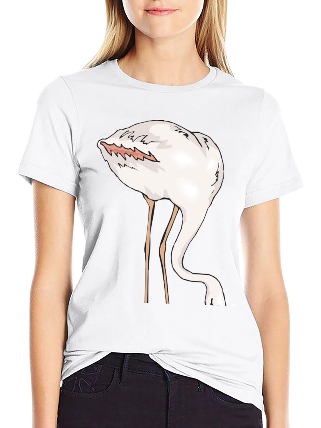 Funny Flamingo Head in Sand Graphic T-Shirt