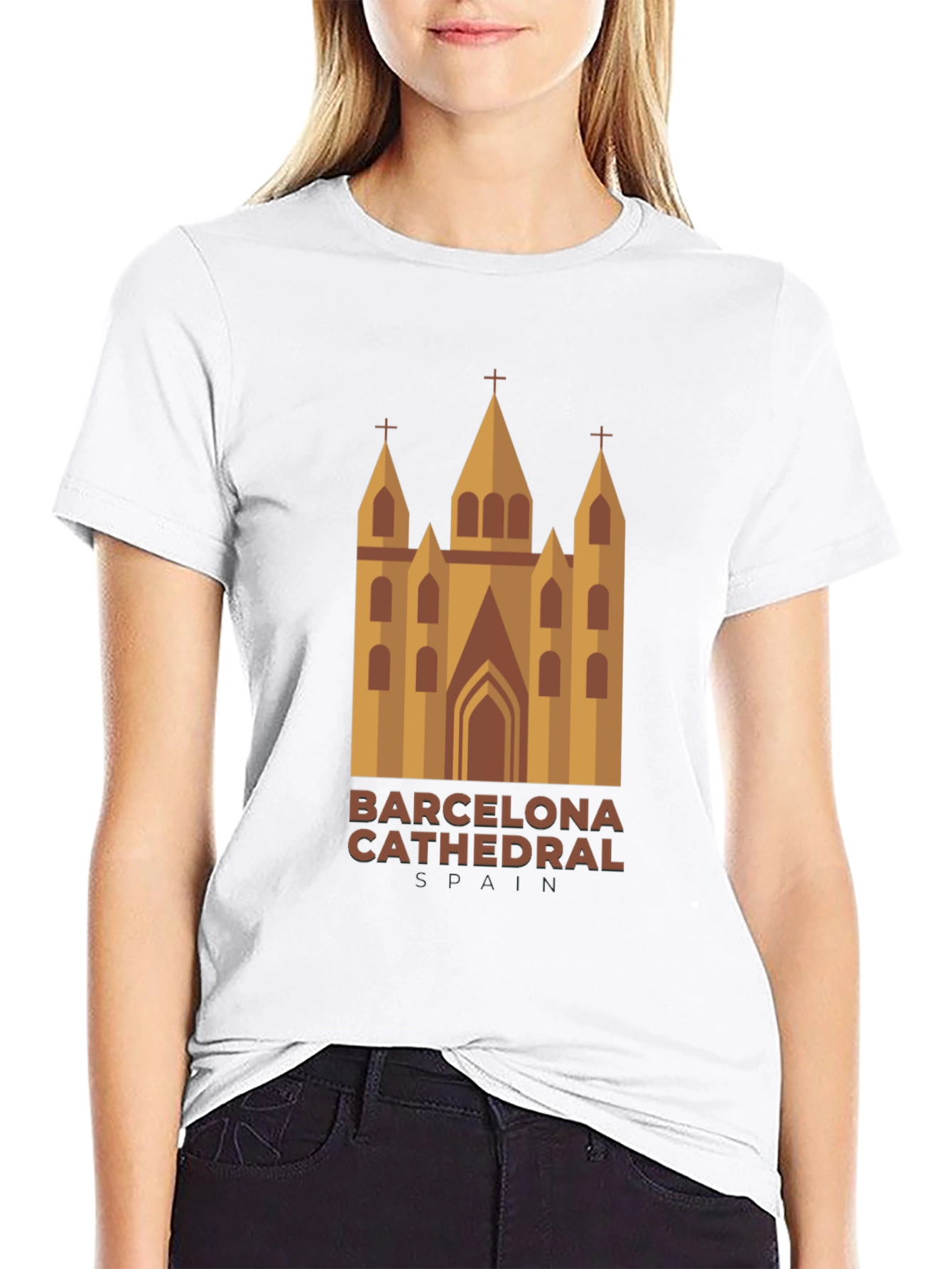 Barcelona Cathedral Graphic T-Shirt - Stylish Travel Souvenir