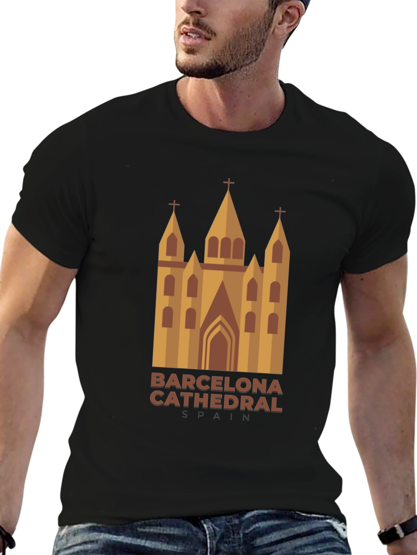 Barcelona Cathedral Graphic T-Shirt - Stylish Travel Souvenir