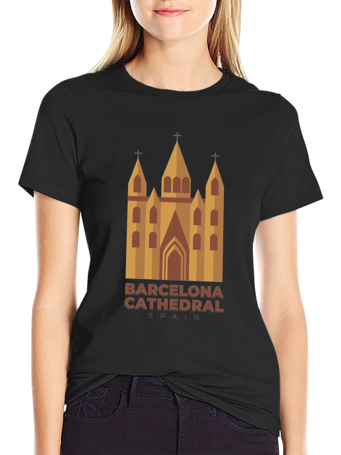 Barcelona Cathedral Graphic T-Shirt - Stylish Travel Souvenir