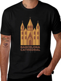Barcelona Cathedral Graphic T-Shirt - Stylish Travel Souvenir