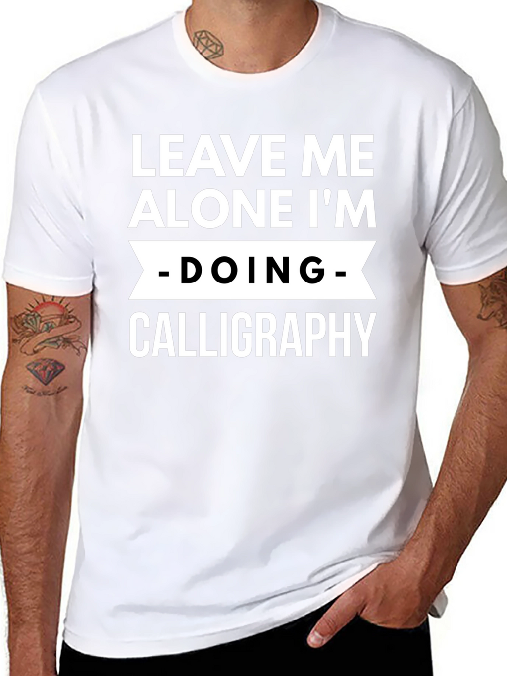 Leave Me Alone Calligraphy T-Shirt