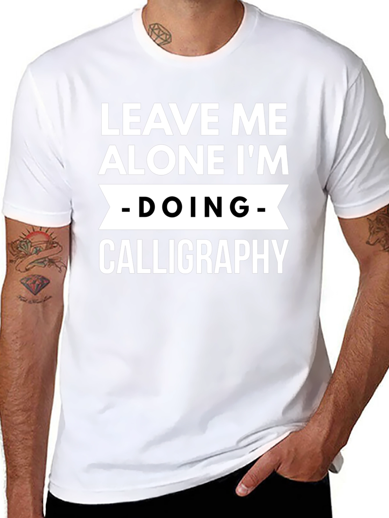 Leave Me Alone Calligraphy T-Shirt