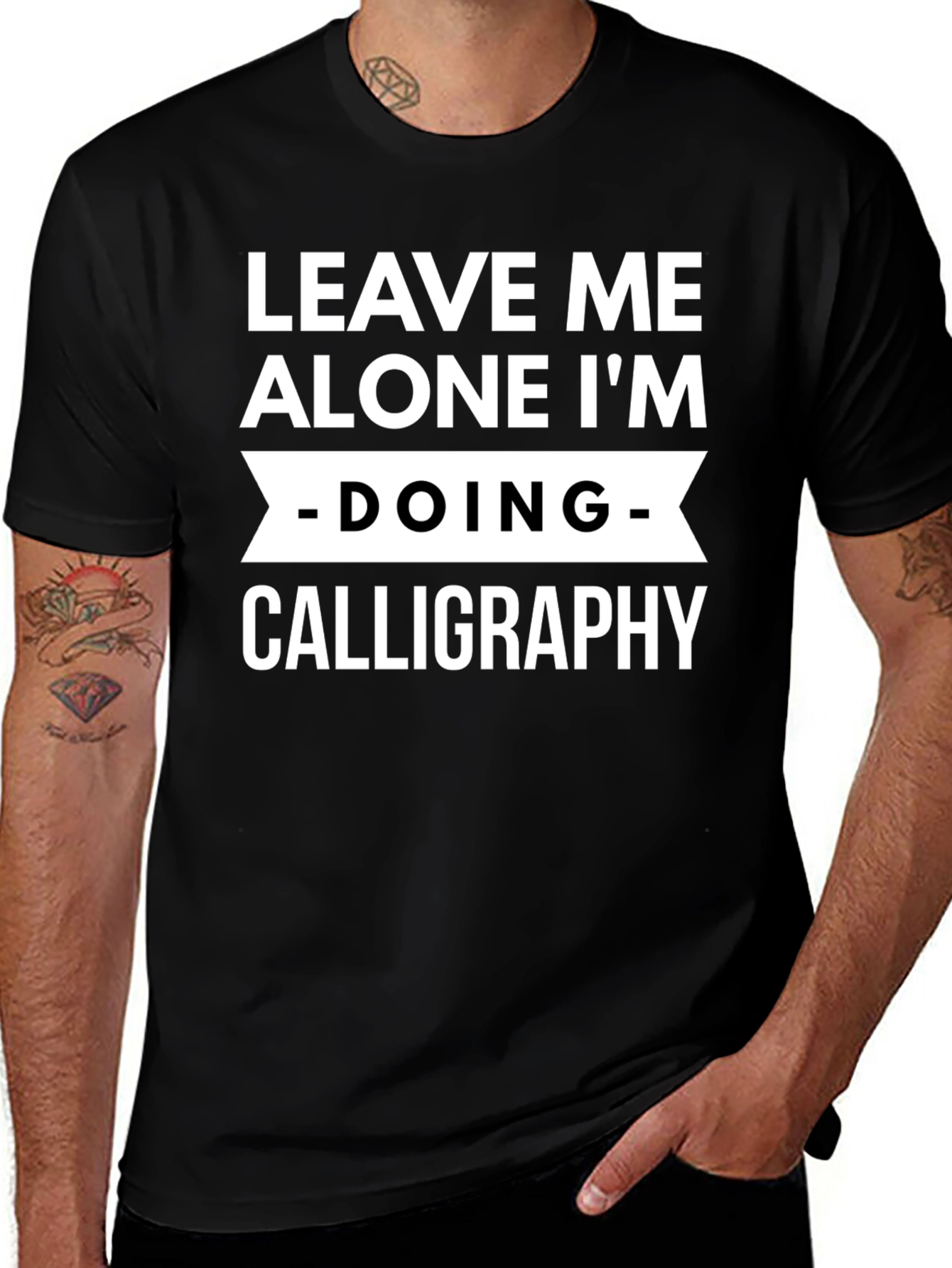 Leave Me Alone Calligraphy T-Shirt