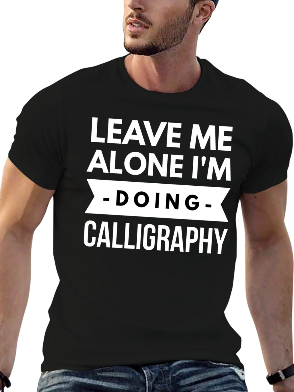 Leave Me Alone Calligraphy T-Shirt