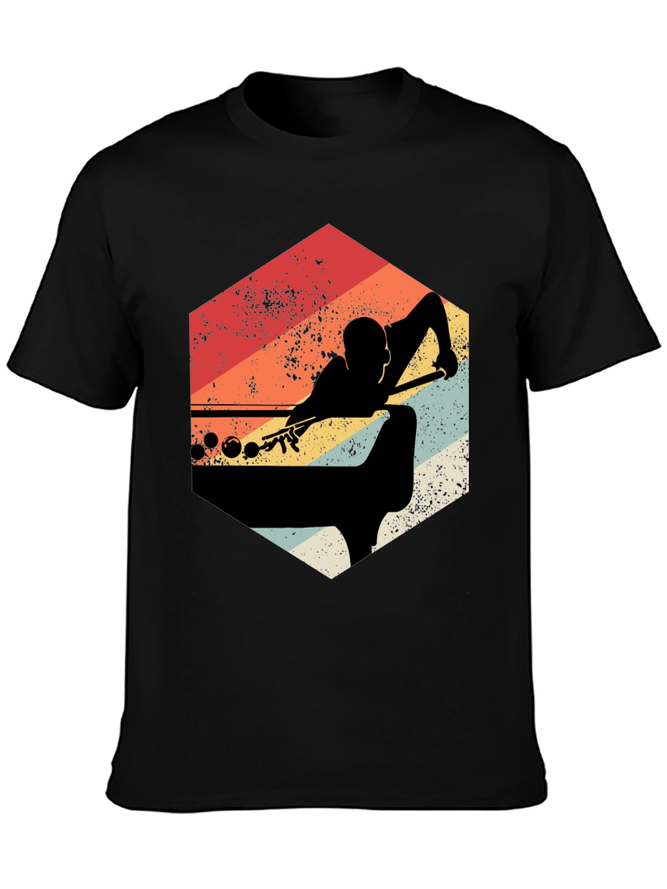 Vintage Billiards Player Graphic T-Shirt