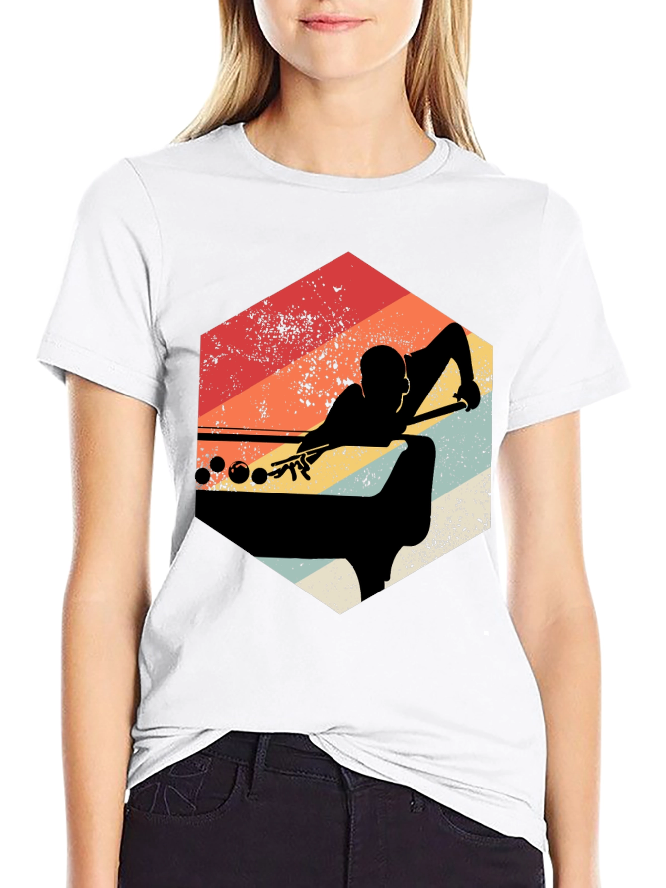 Vintage Billiards Player Graphic T-Shirt