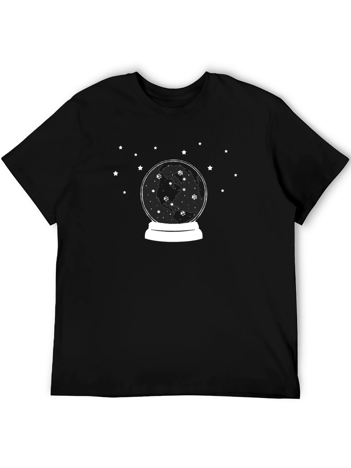 Snow Globe Graphic Tee - Stylish Black T-Shirt