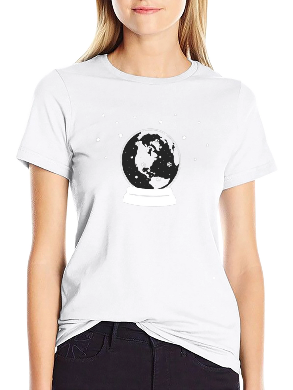 Snow Globe Graphic Tee - Stylish Black T-Shirt
