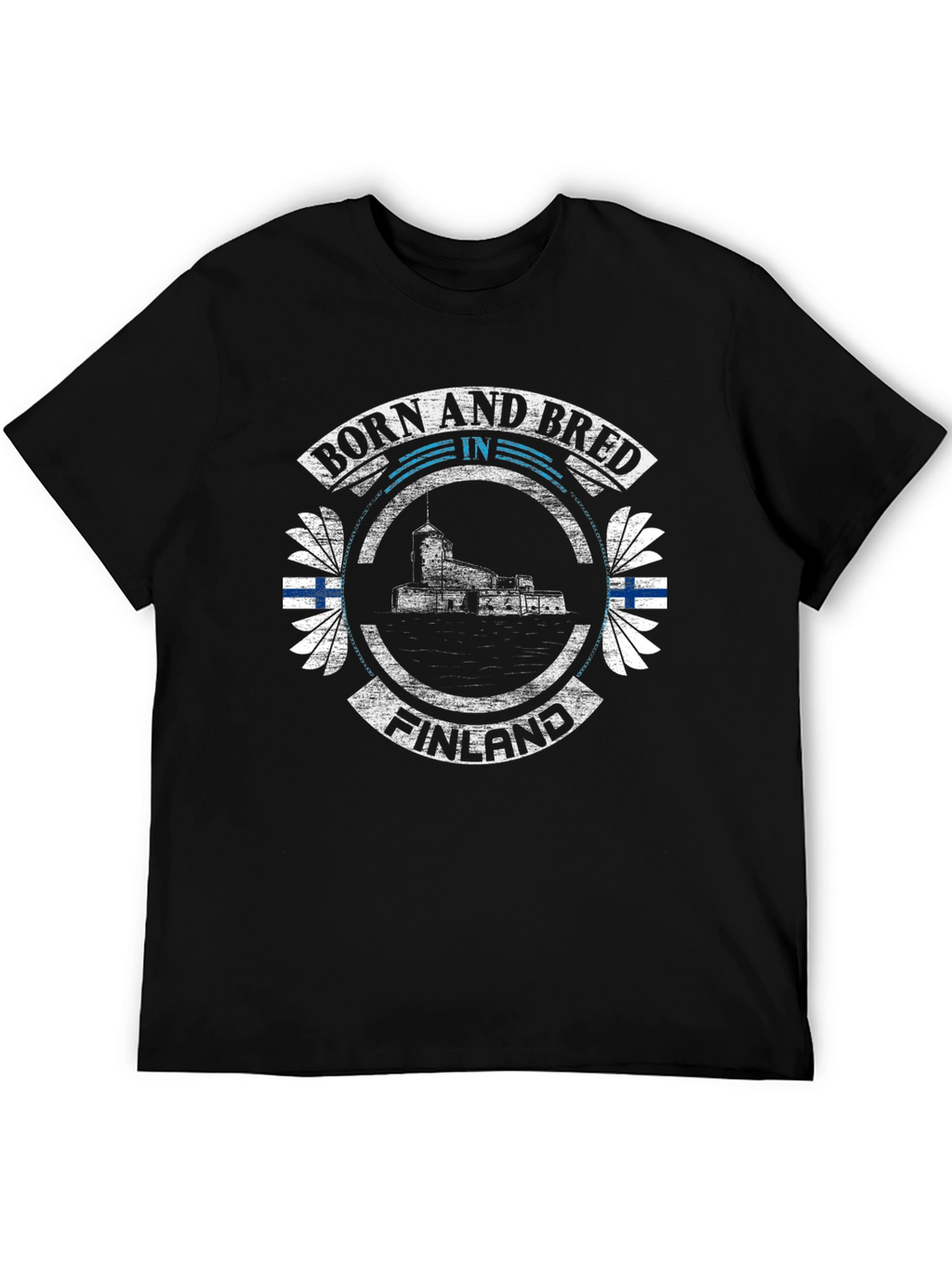Finland Born and Bred Black T-Shirt