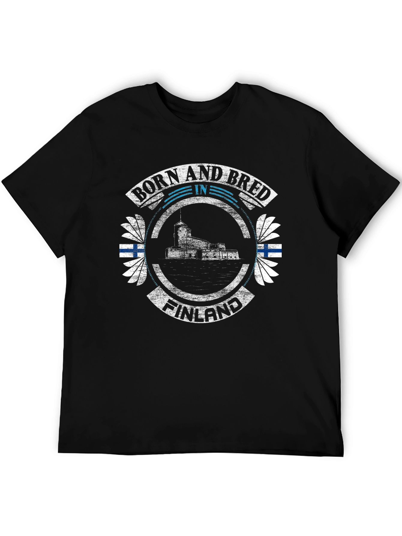 Finland Born and Bred Black T-Shirt