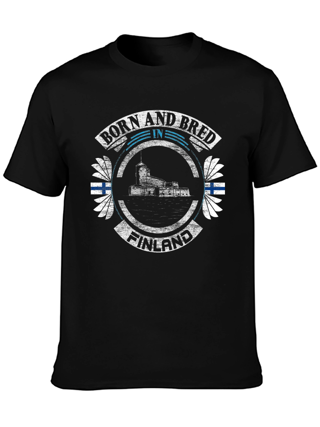 Finland Born and Bred Black T-Shirt
