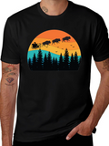 Buffalo Santa T-Shirt - Holiday Bison Sleigh