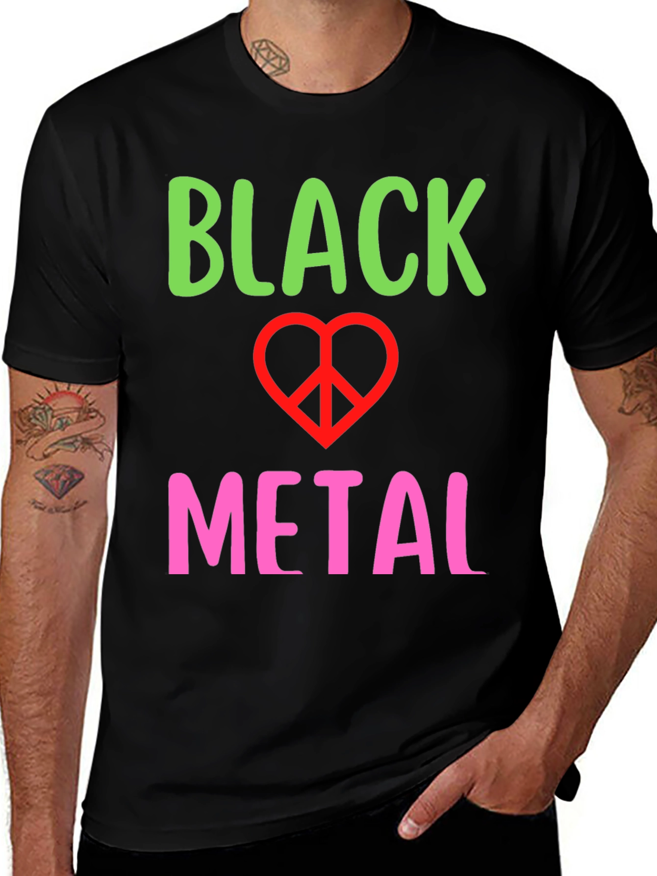 Black Metal Peace Sign Graphic Tee