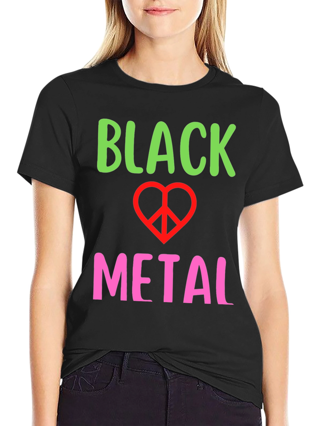 Black Metal Peace Sign Graphic Tee