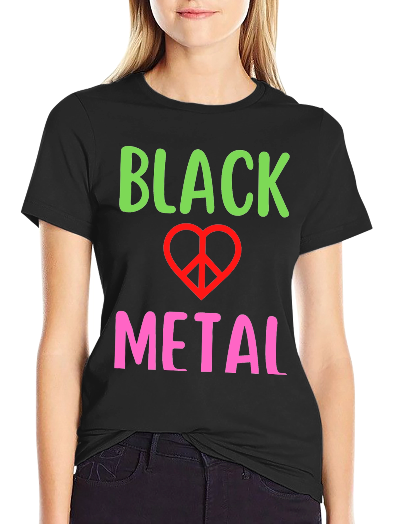 Black Metal Peace Sign Graphic Tee
