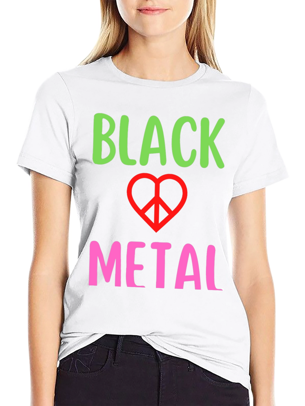 Black Metal Peace Sign Graphic Tee