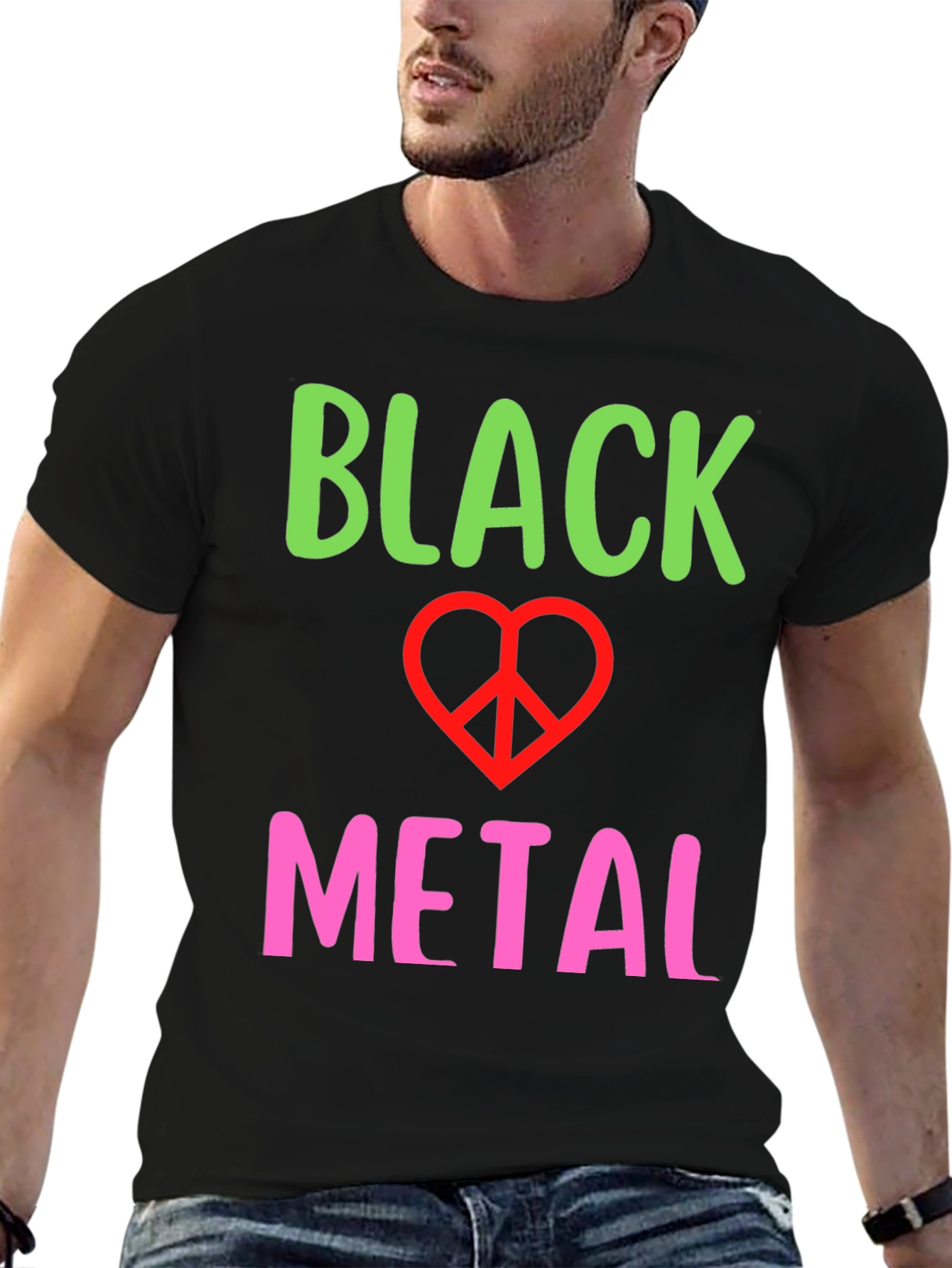 Black Metal Peace Sign Graphic Tee