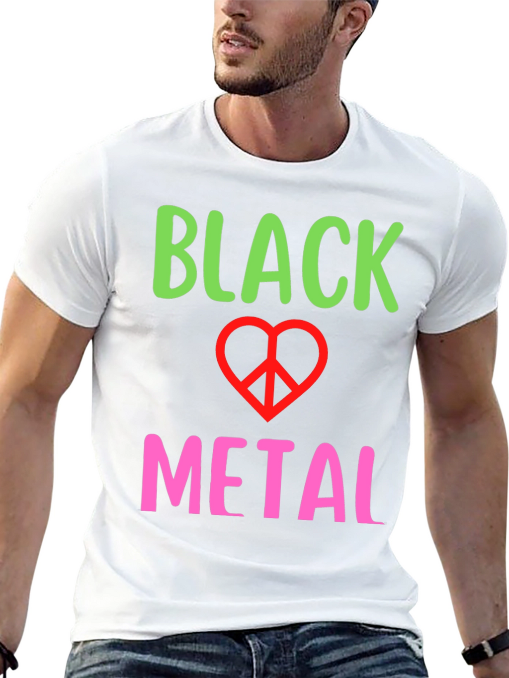 Black Metal Peace Sign Graphic Tee