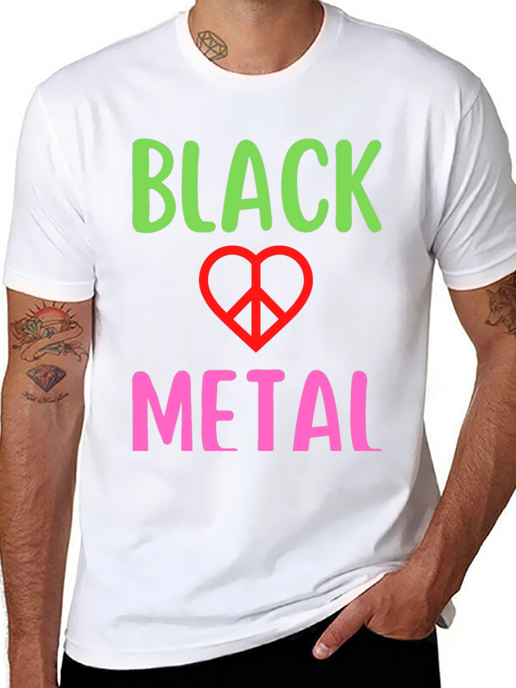 Black Metal Peace Sign Graphic Tee