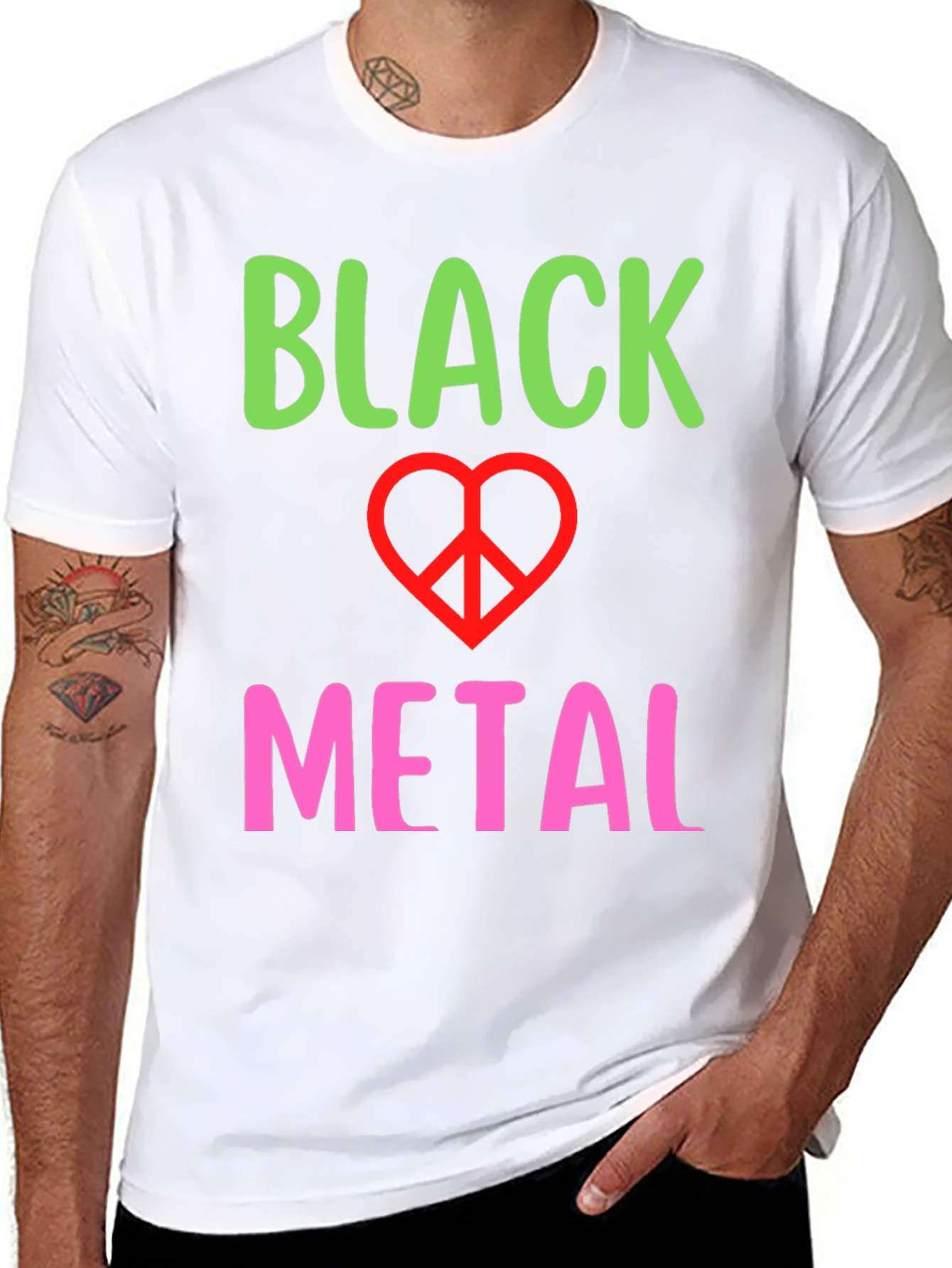 Black Metal Peace Sign Graphic Tee