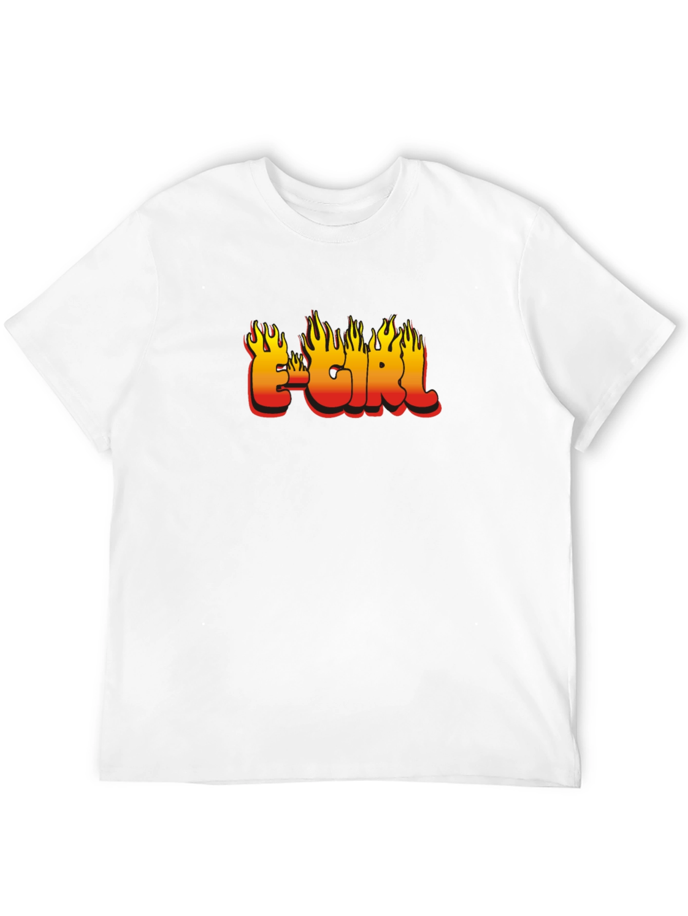 E-Girl Flame Graphic Black T-Shirt