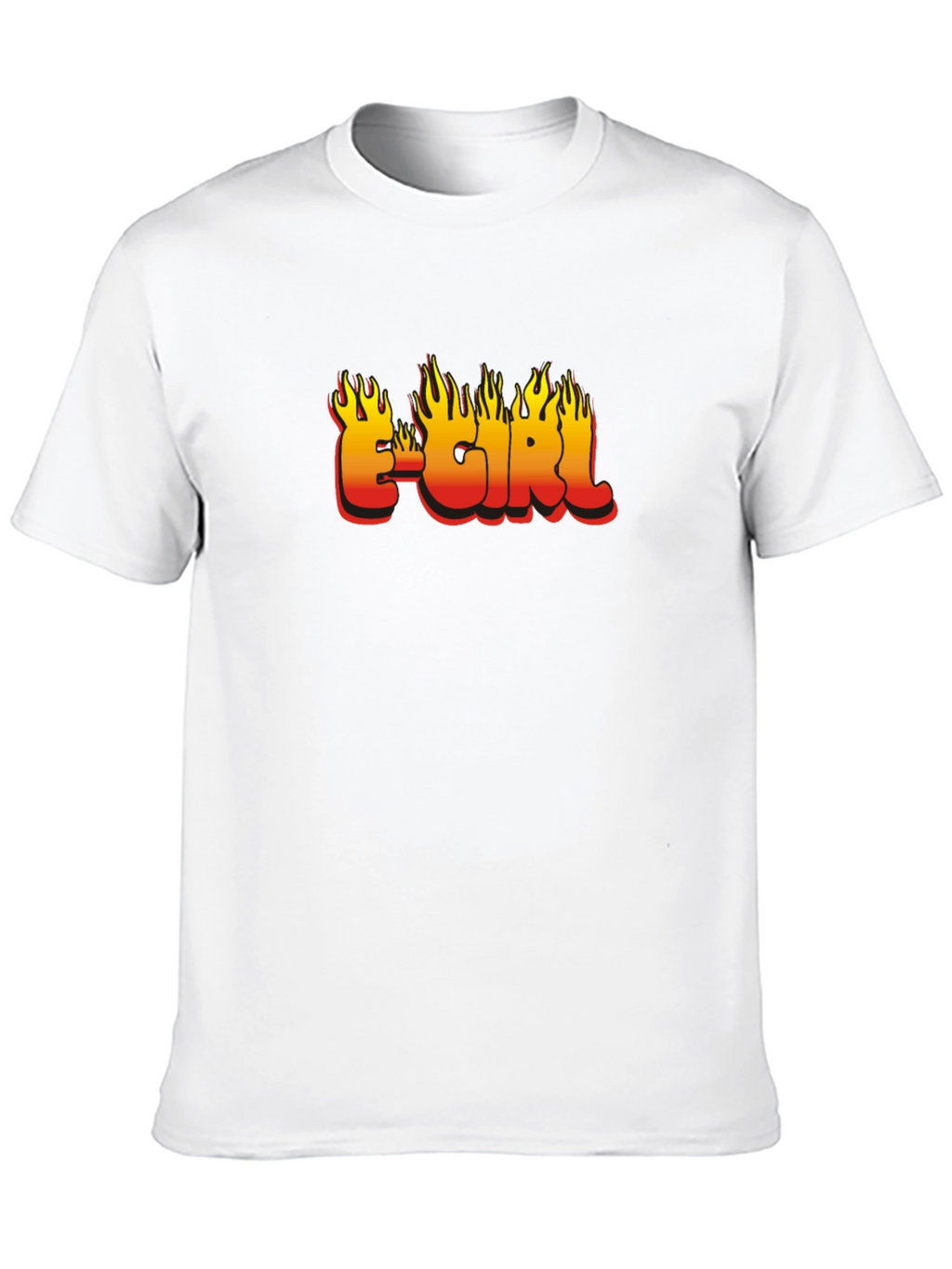 E-Girl Flame Graphic Black T-Shirt