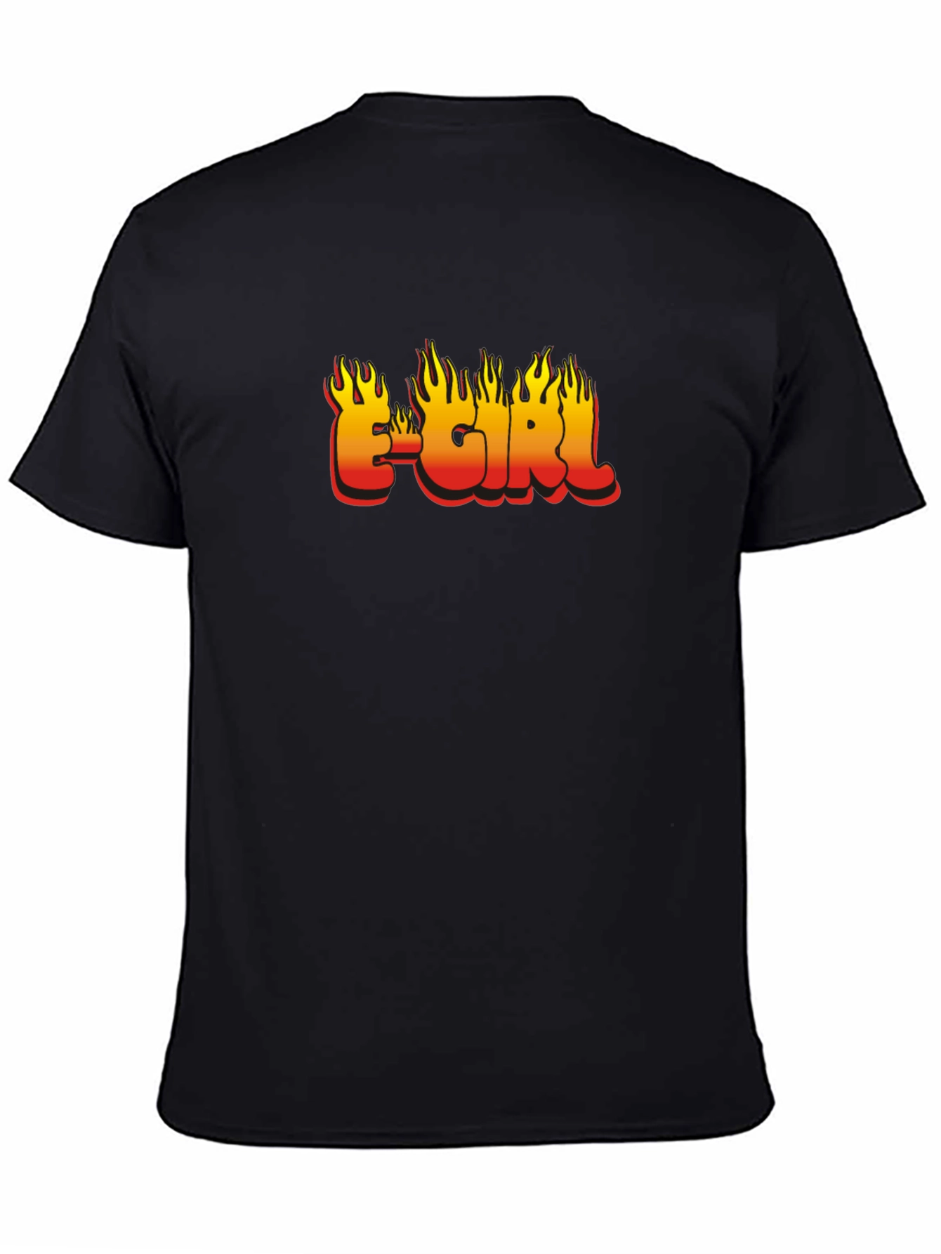 E-Girl Flame Graphic Black T-Shirt