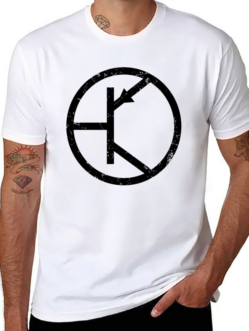 Transistor Symbol Graphic Tee - Black Cotton T-Shirt