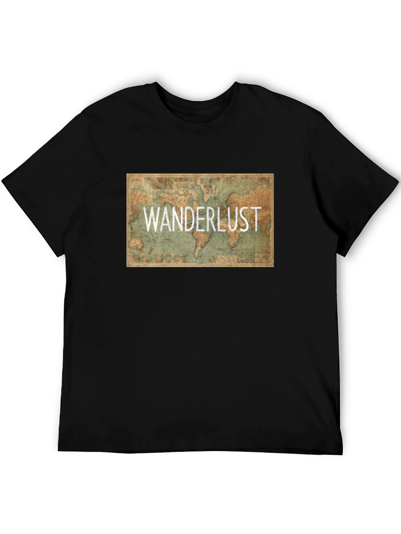 Wanderlust Map Graphic Tee - Travel Inspiration