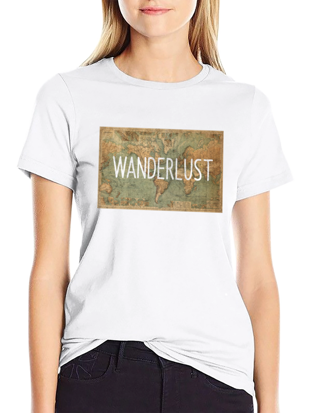 Wanderlust Map Graphic Tee - Travel Inspiration