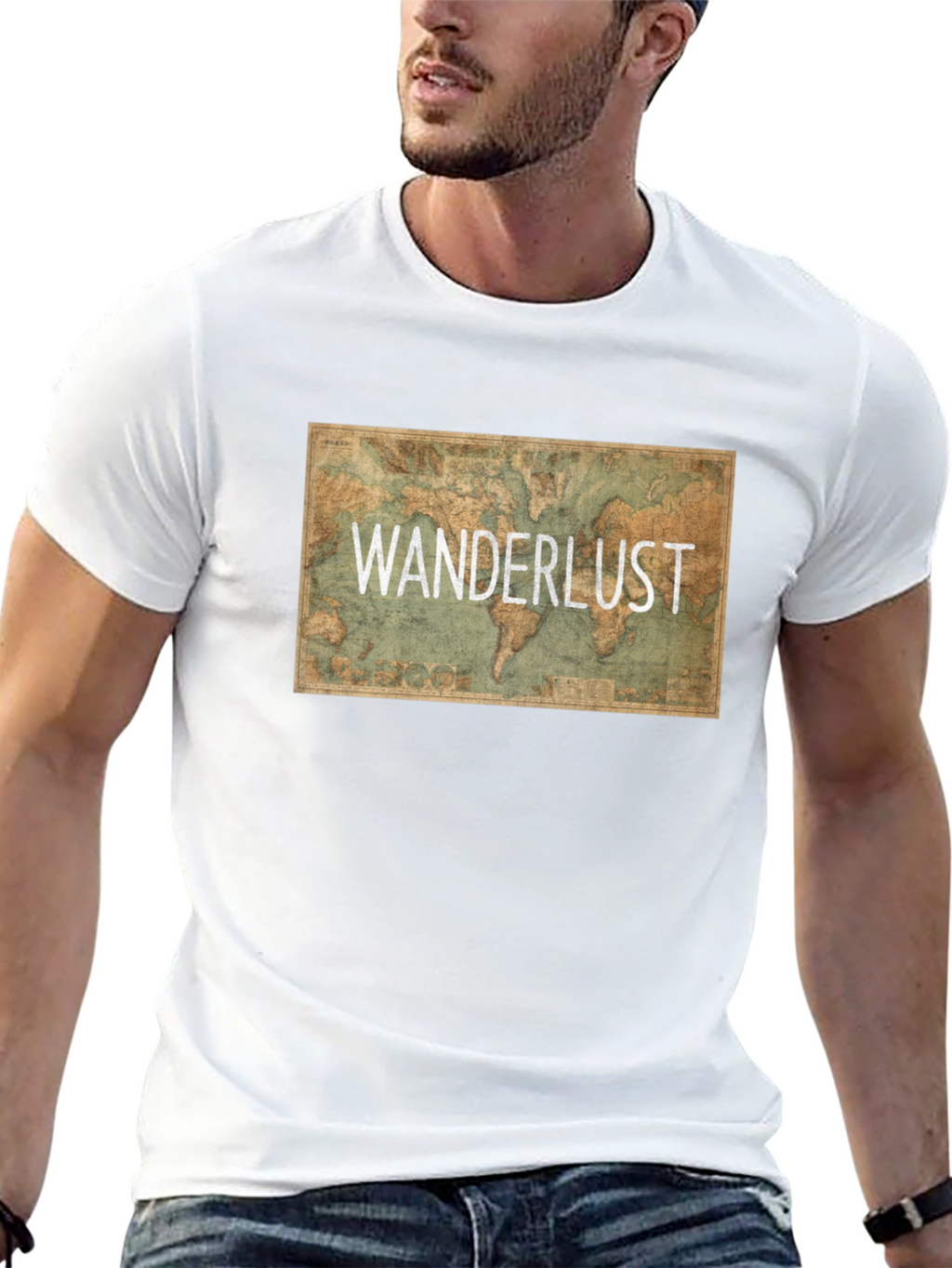 Wanderlust Map Graphic Tee - Travel Inspiration