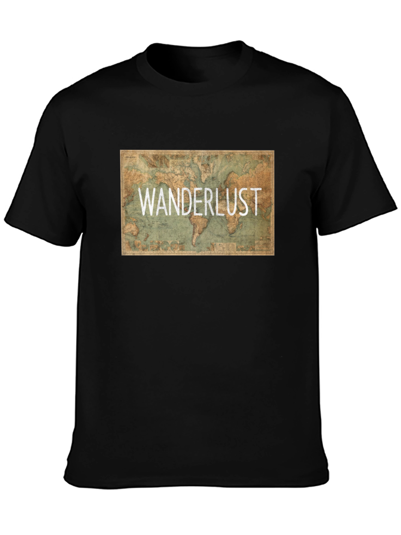 Wanderlust Map Graphic Tee - Travel Inspiration