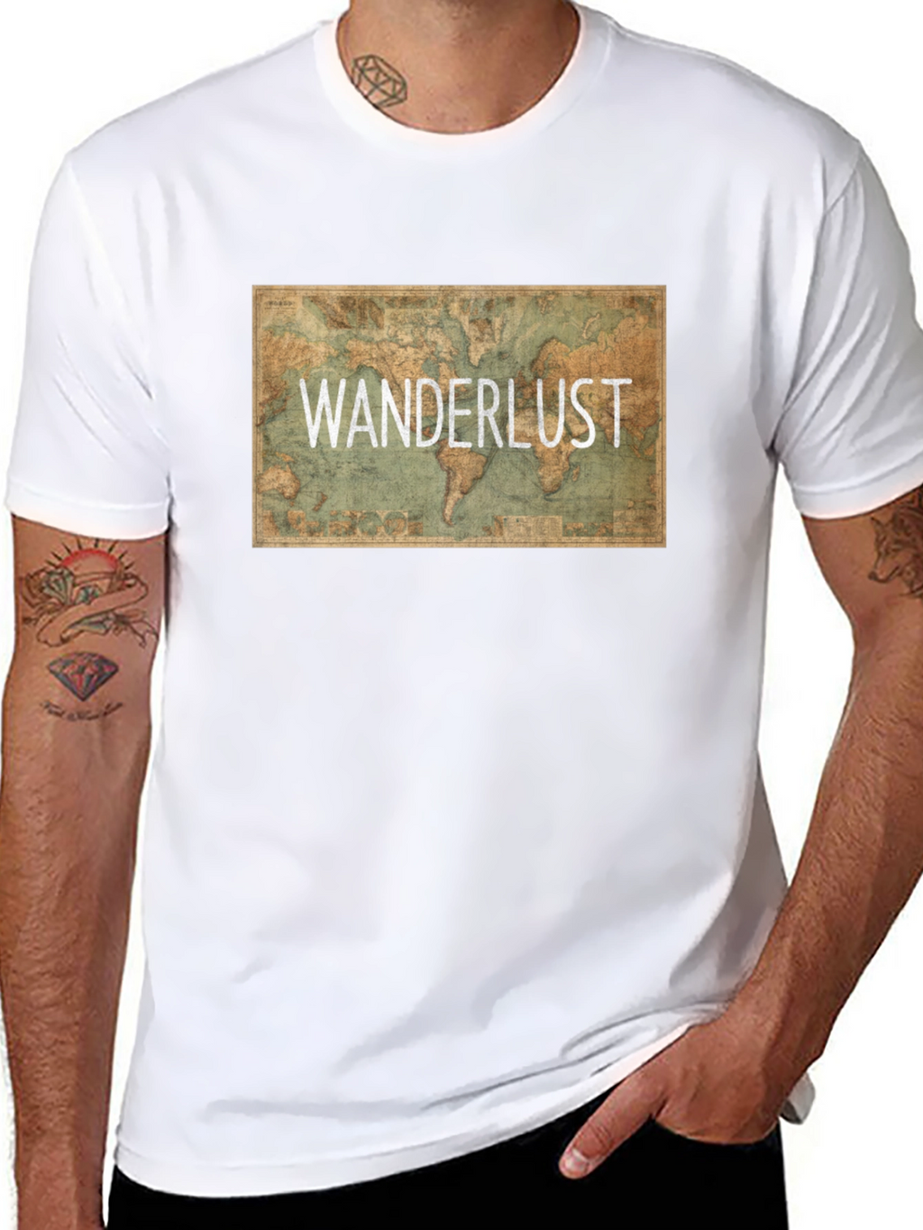 Wanderlust Map Graphic Tee - Travel Inspiration