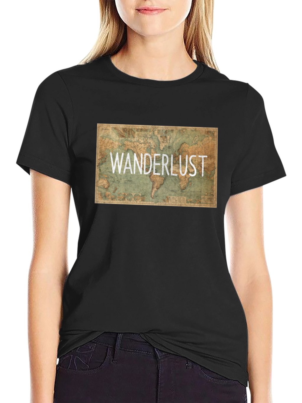 Wanderlust Map Graphic Tee - Travel Inspiration
