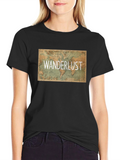 Wanderlust Map Graphic Tee - Travel Inspiration