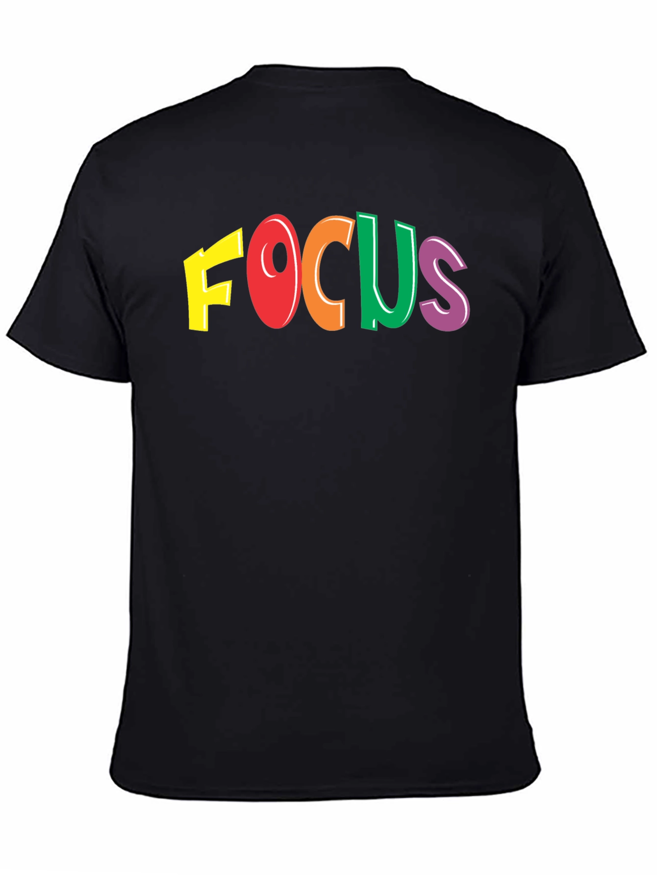 Colorful FOCUS Graphic T-Shirt - Mens Black Tee